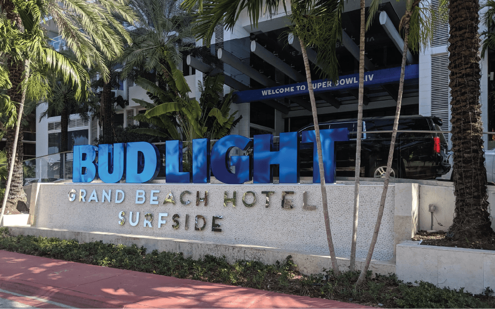 3d Elements & Signs - dimensional signage - bud light hotel