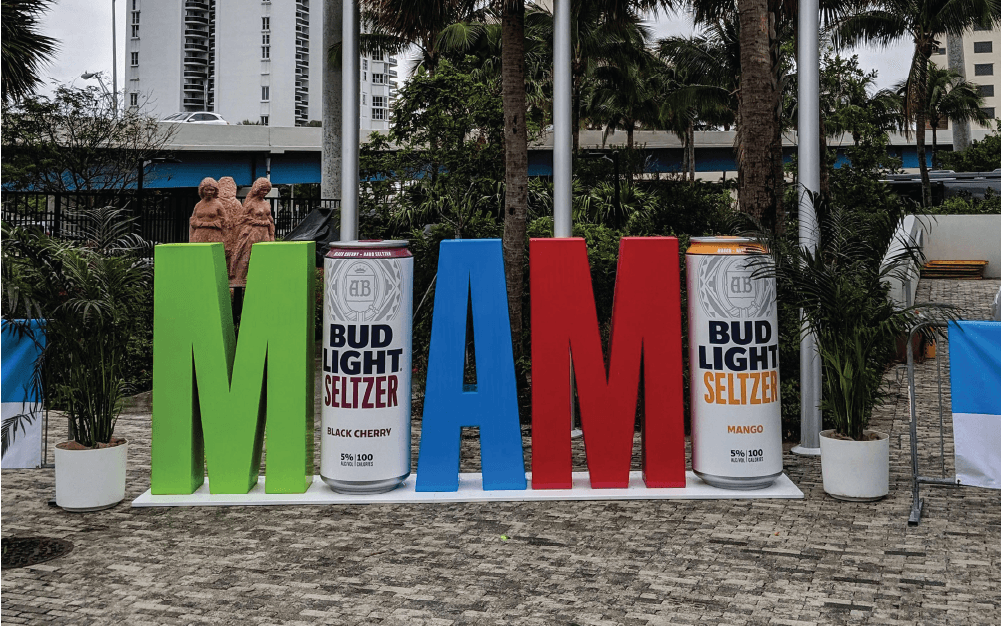 3d Elements & Signs - dimensional signage - bud light seltzer miami
