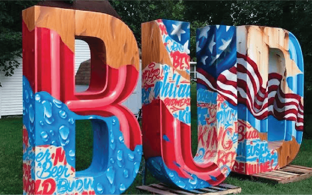 3d Elements & Signs - dimensional signage - bud