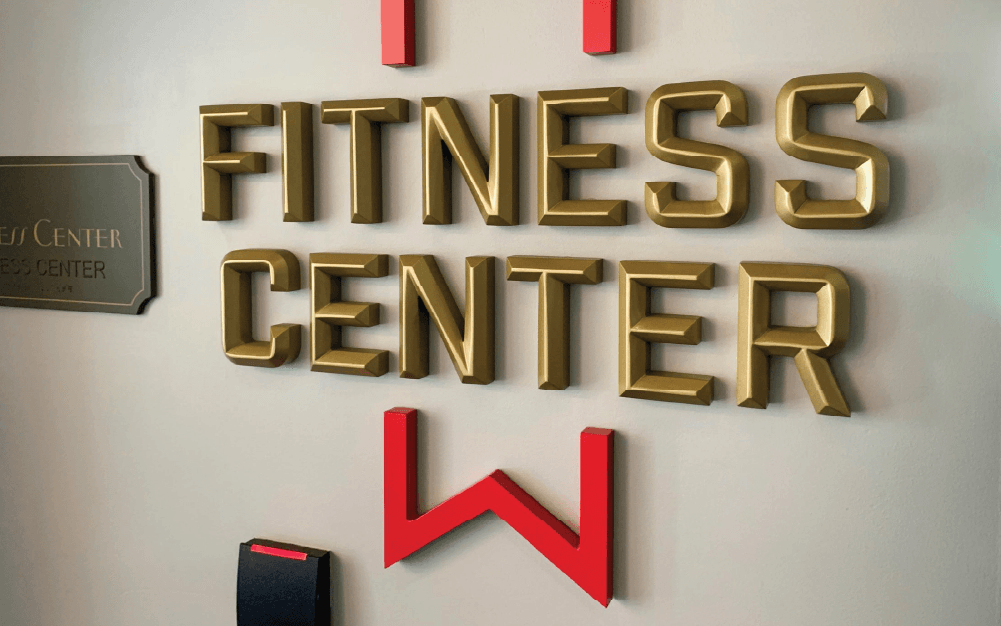 fitness center dimensional signage