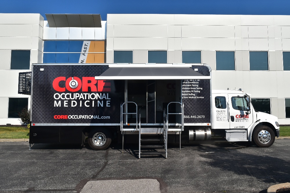 Core Occupational Medicine Audiology Clinic mobile medical vehicle Vehicle