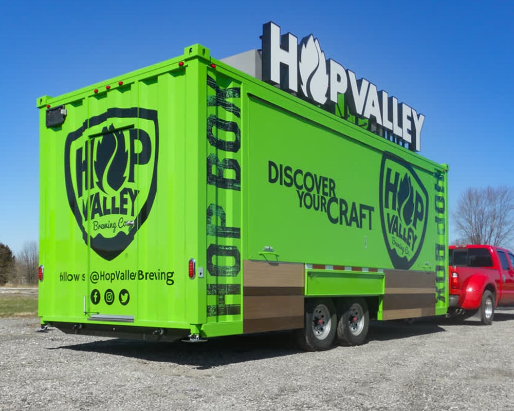hop valley mobile billboard truck trailer