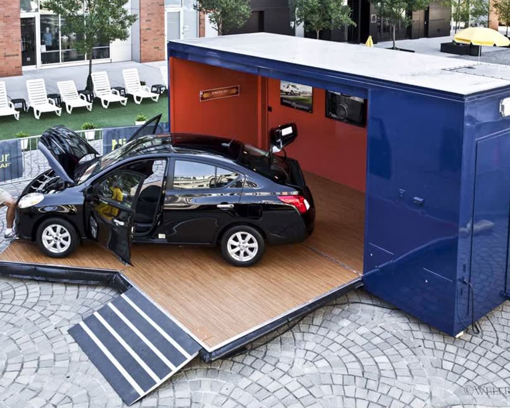 nissan leaf mobile showroom trailer truck