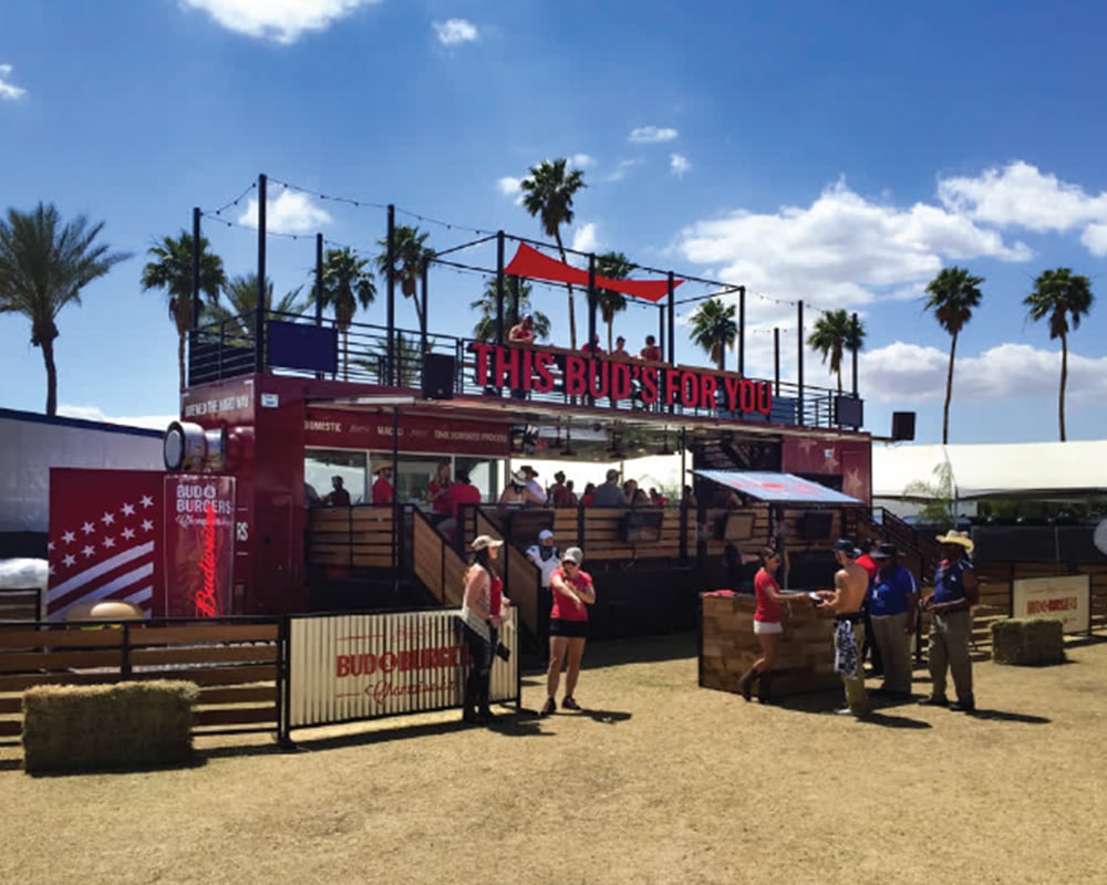 budweiser bowtie stage trailer