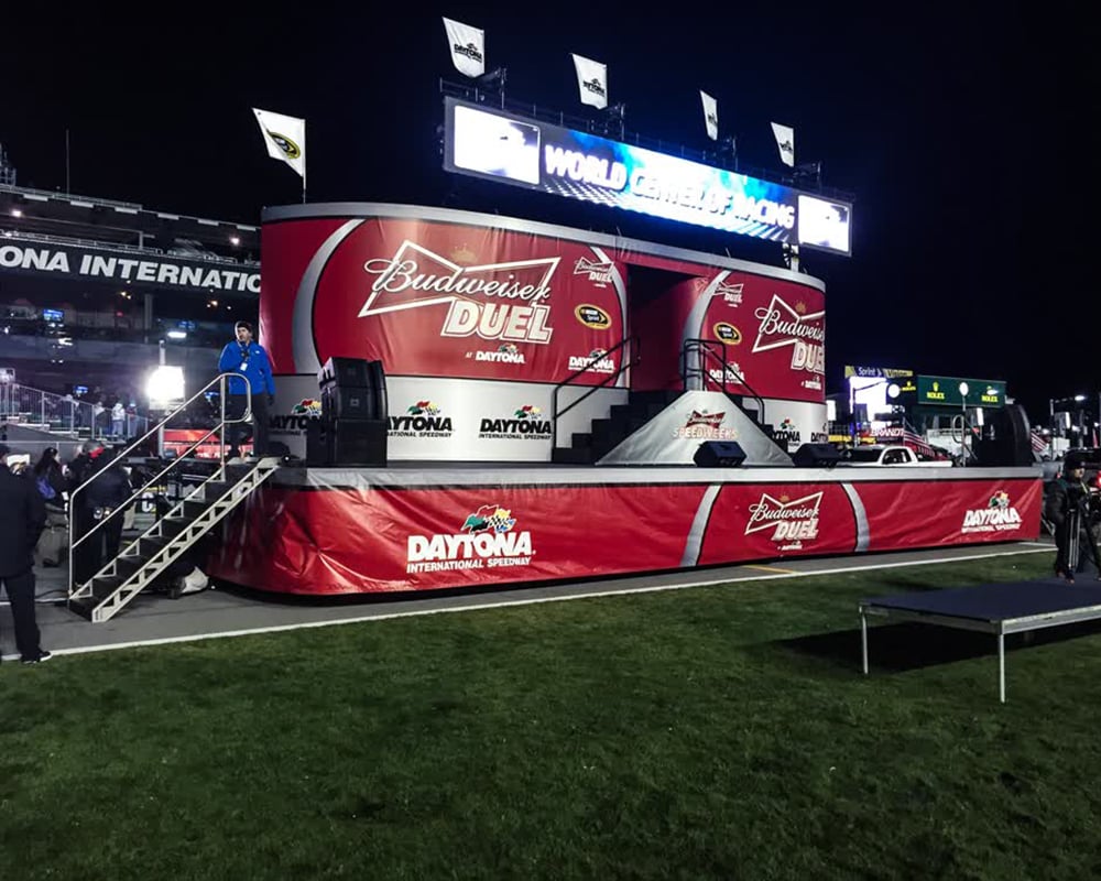 budweiser duel mobile stage trailer