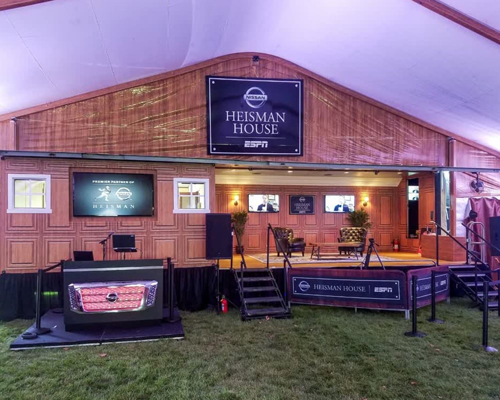 espn hesiman house mobile stage trailer