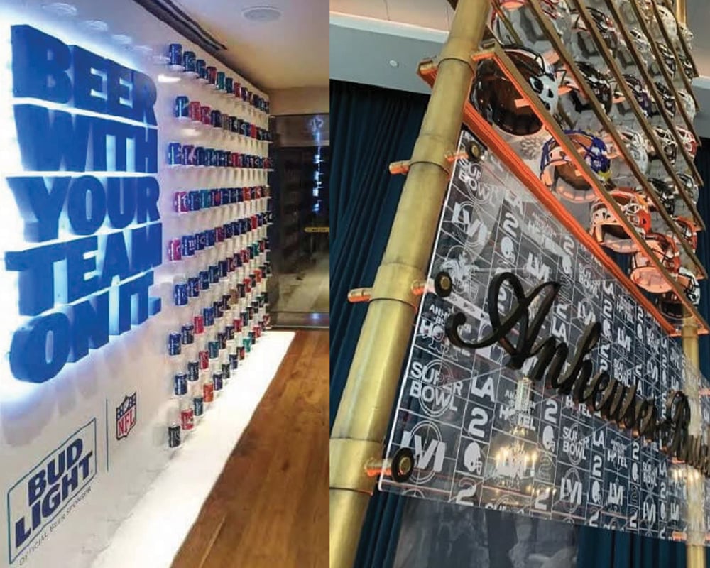 3d Elements & Signs - dimensional signage - bud light can wall nfl