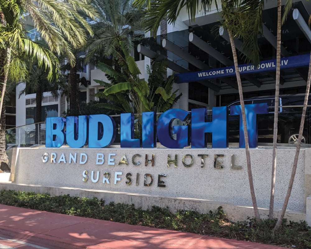 3d Elements & Signs - dimensional signage - bud light hotel