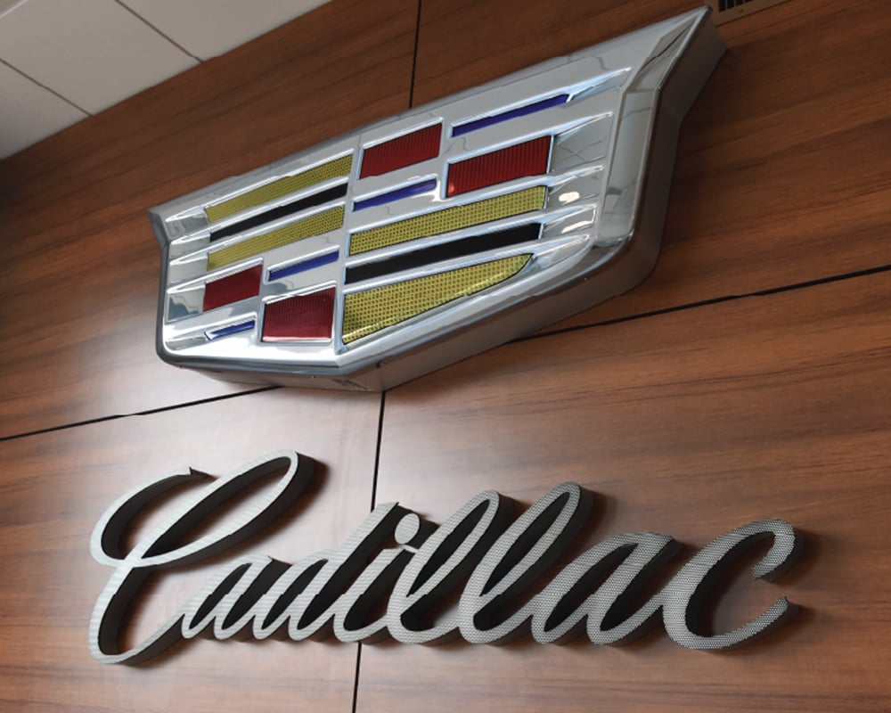 3d Elements & Signs - dimensional signage - cadillac
