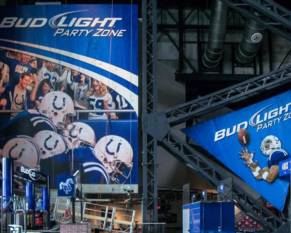 bud light party zone stadium graphics