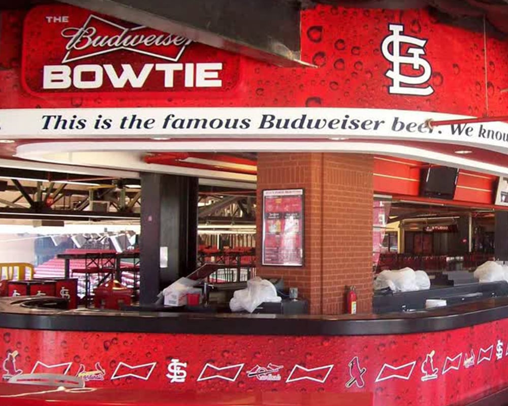 budweiser bowtie bar stadium graphics