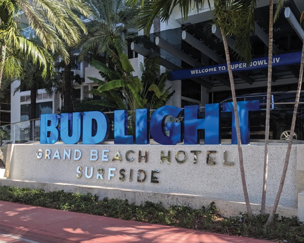 3d Elements & Signs - dimensional signage - bud light hotel