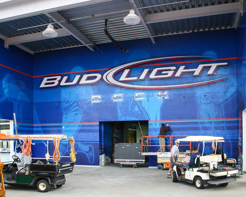 Indoor Outdoor Graphics - Building Wraps - budlight