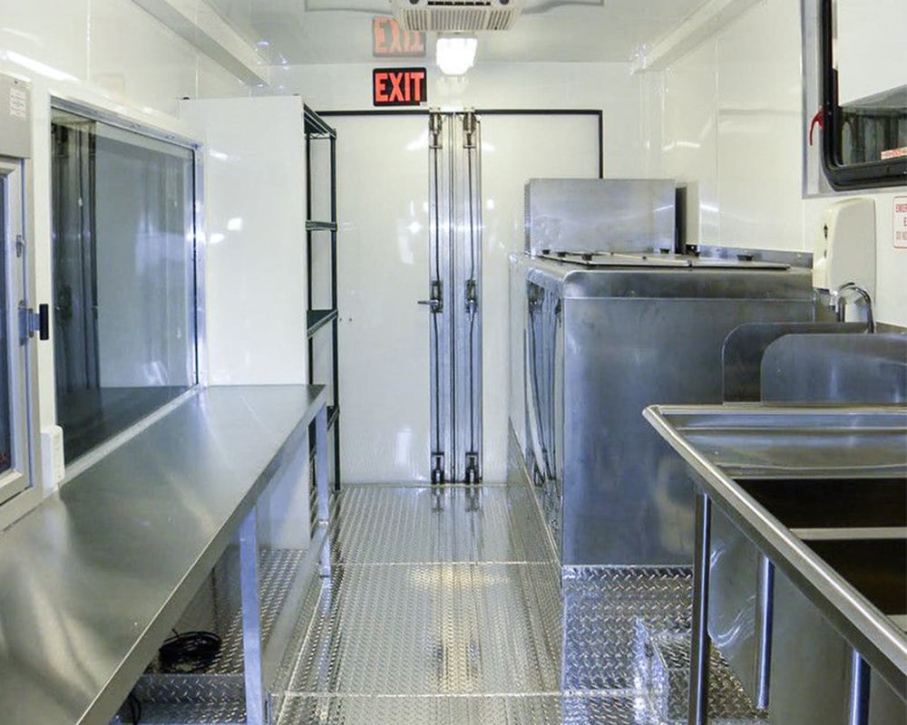 steel floor commercial mobile kitchen trailer truck