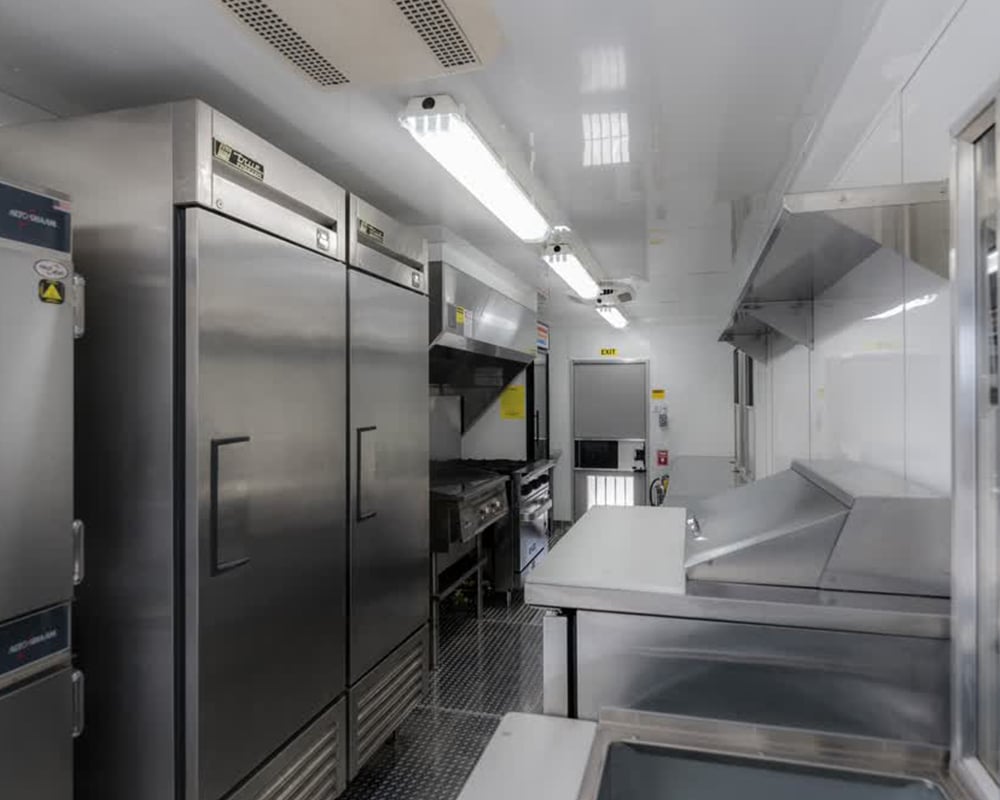 stainless steel interior commercial mobile kitchen trailer truck