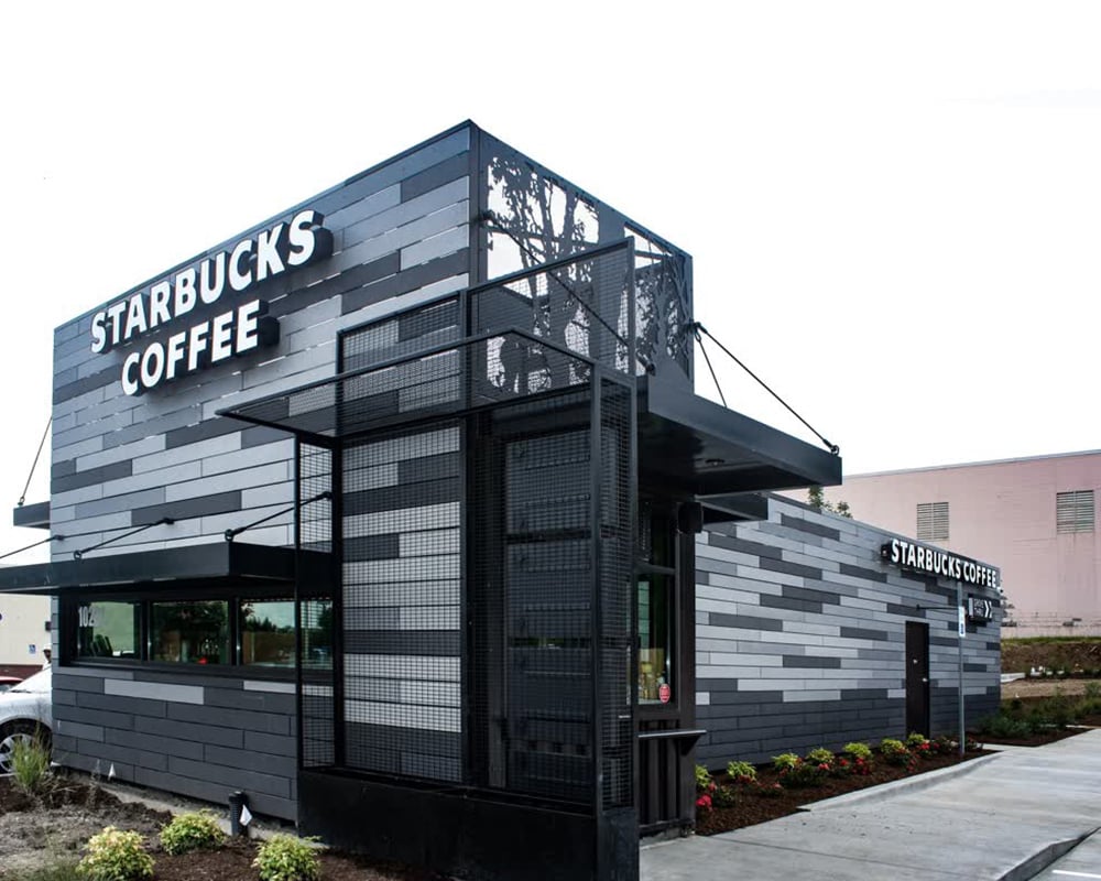 starbucks coffee shipping container restaurant