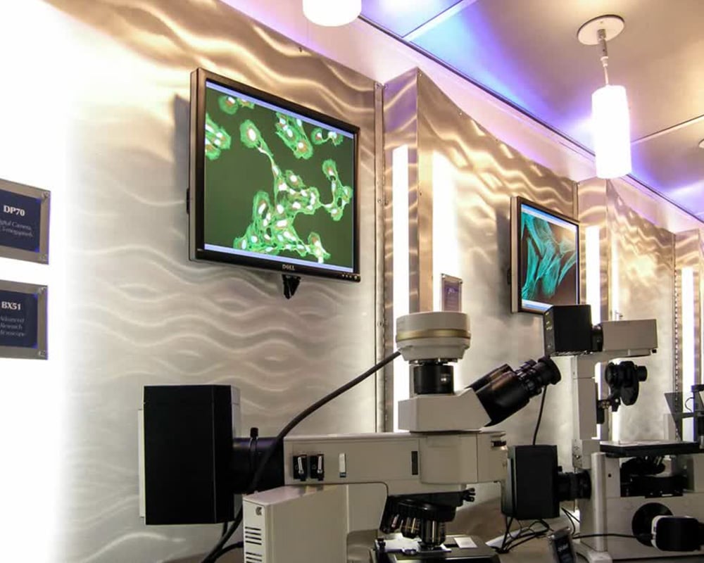 olympus microscope mobile medical trailer