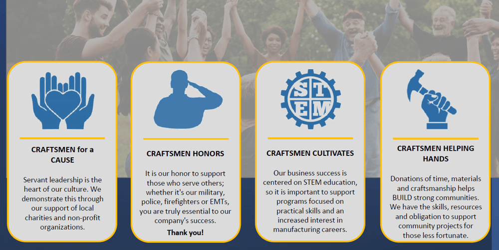 Craftsmen for a Cause Pillars