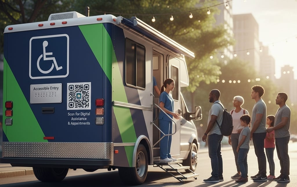 Healthcare_Mobile_Unit_ADA_Signage_with_QR_Code
