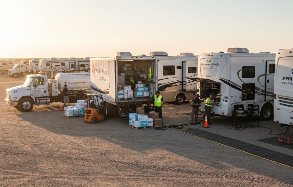 U.S. manufacturers of mobile medical and specialty vehicles showcasing various vans, trailers, and modular clinics