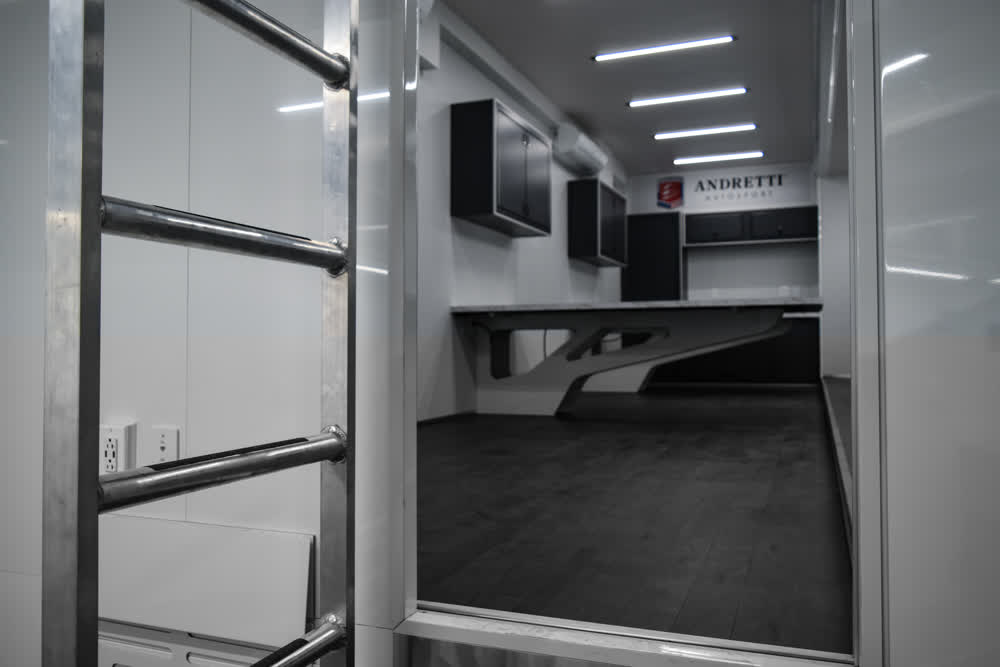 andretti motorsport door race car trailer