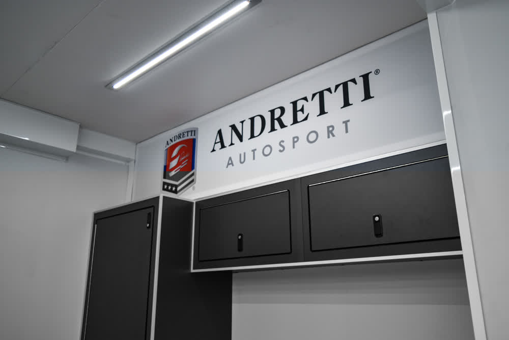andretti motorsport race car trailer