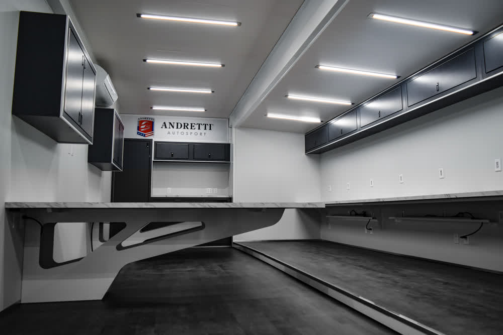 andretti motorsports race car trailer