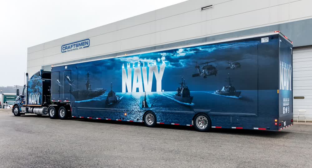 united states navy mobile billboard truck trailer