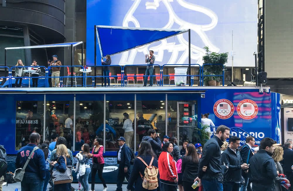 olympics mobile showroom trailer truck