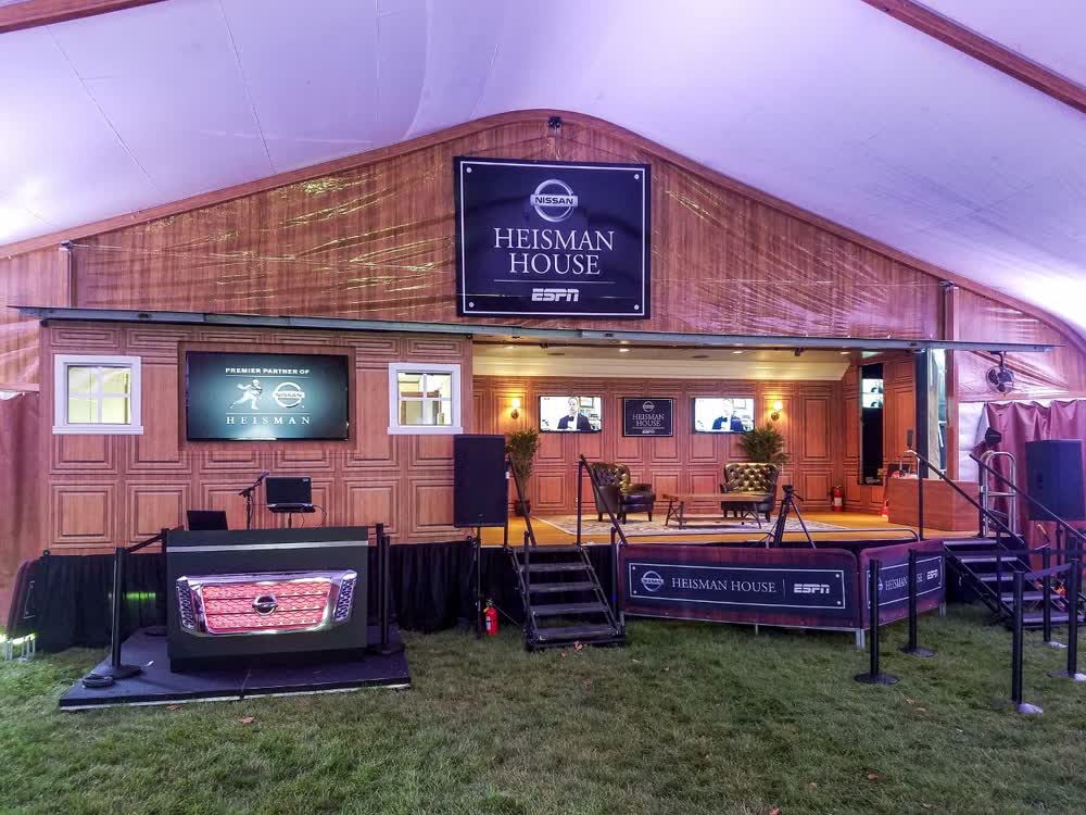 espn hesiman house mobile stage trailer