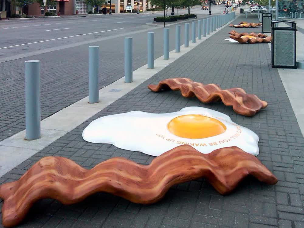eggs and bacon experiential event elements