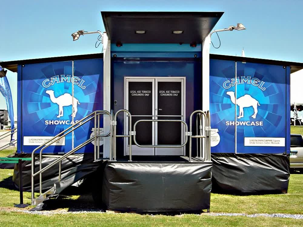 camel cigarettes showcase event promotional vehicles trailers