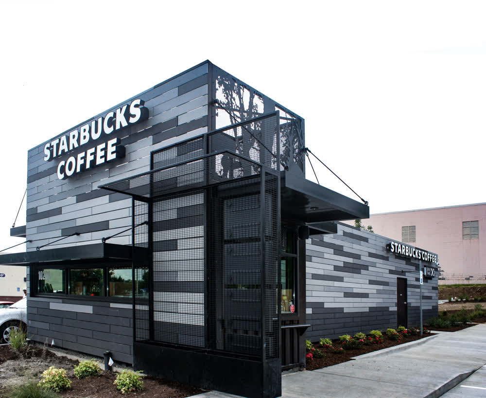 starbucks coffee shipping container conversion