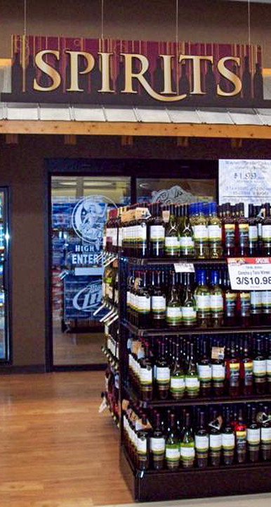 grocery store spirits retail graphics