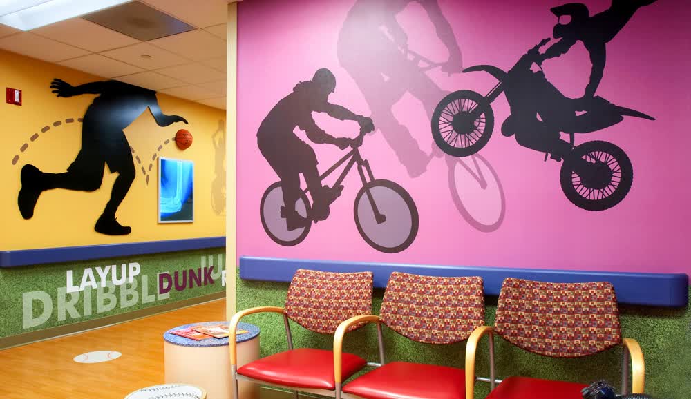 childrens hospital waiting room wall decals graphics