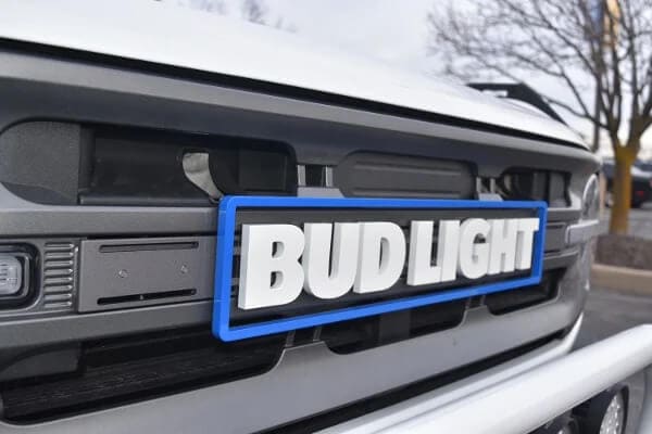 bud light bronco dimensional lettering