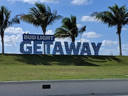 bud light getaway dimensional signage