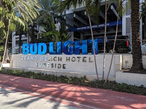 bud light grand beach hotel dimensional signage
