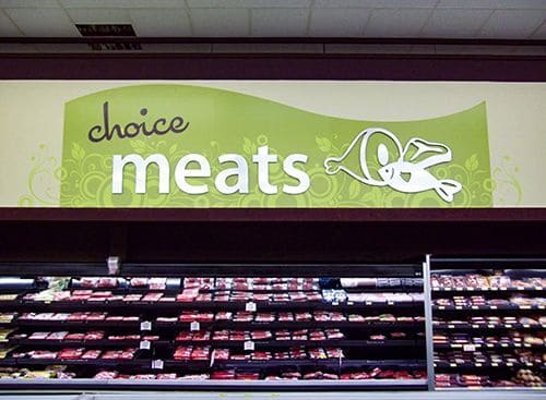 choice meats interior signage