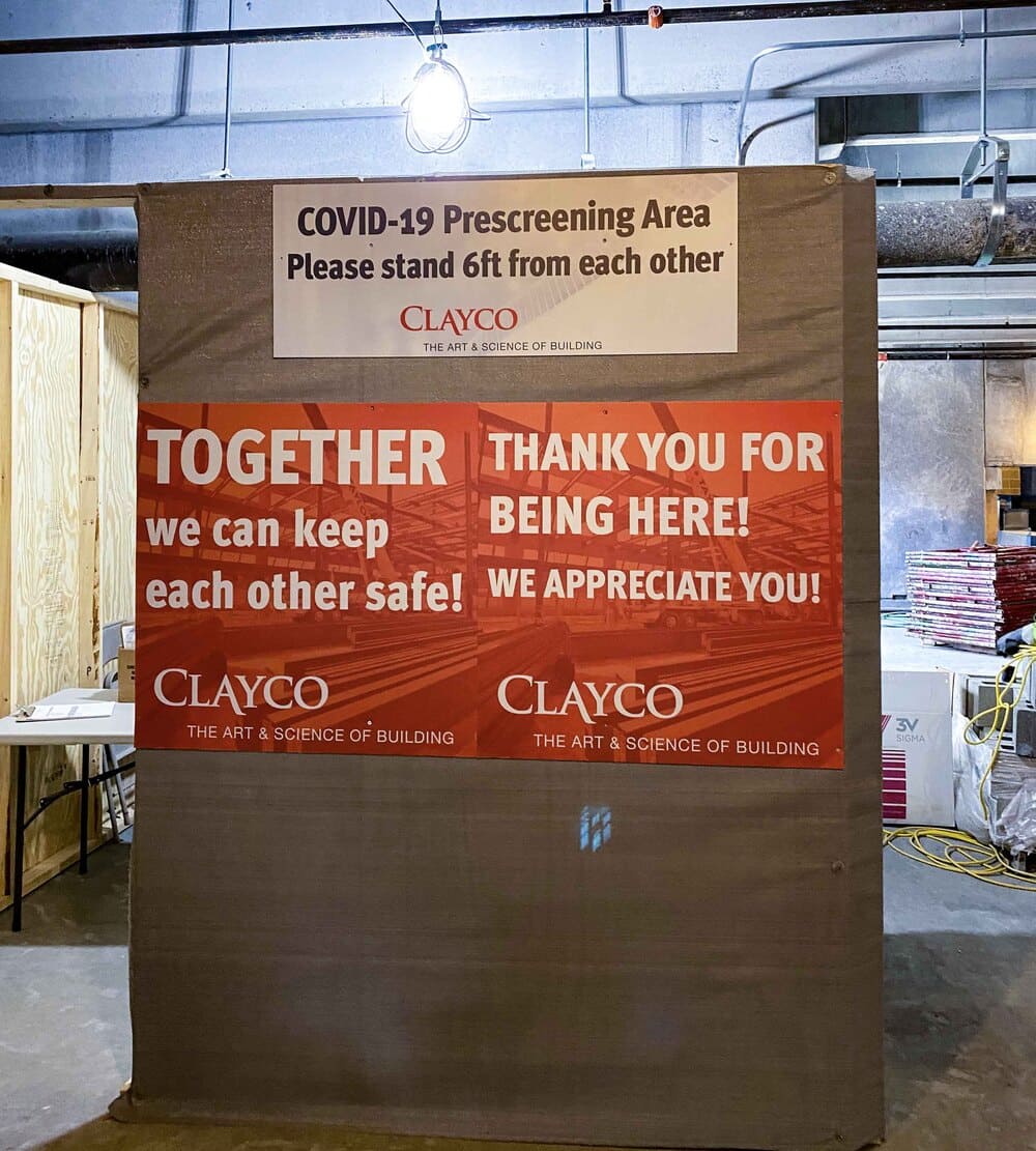 Clayco covid-19 safety sign