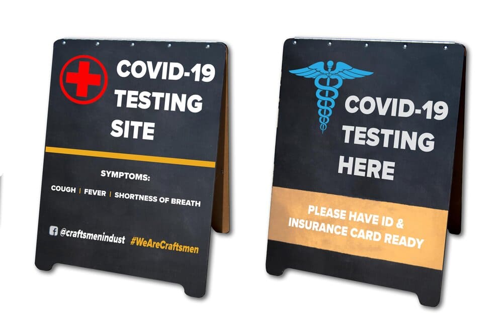 covid-19 testing site signage