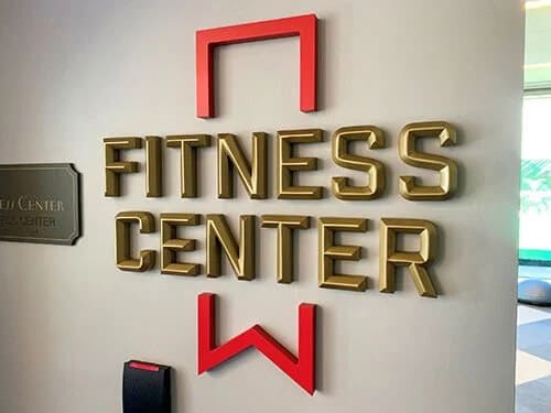 fitness center dimensional signage
