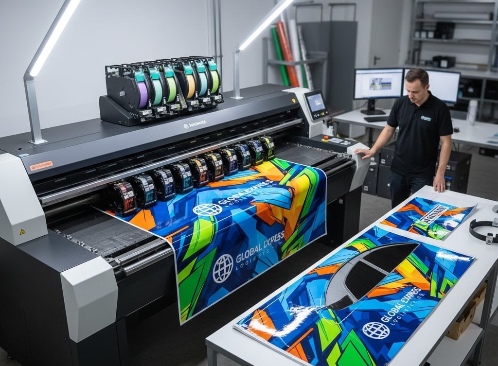  Digital printing system producing high-resolution, vibrant fleet wrap graphics