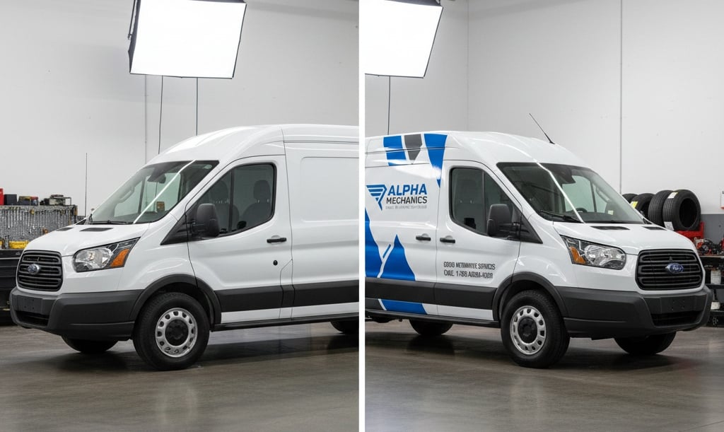 Full and partial fleet wrap graphics for different fleet sizes