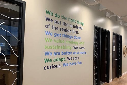 graphic wall interior signage