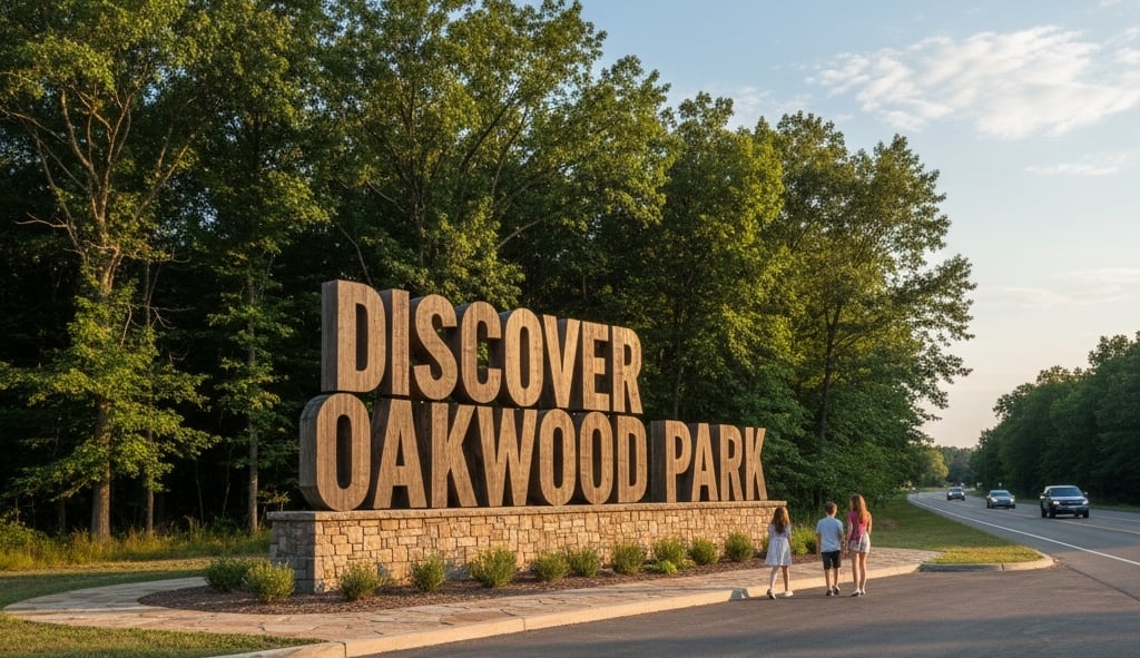 Large letter outdoor signage for long-distance readability