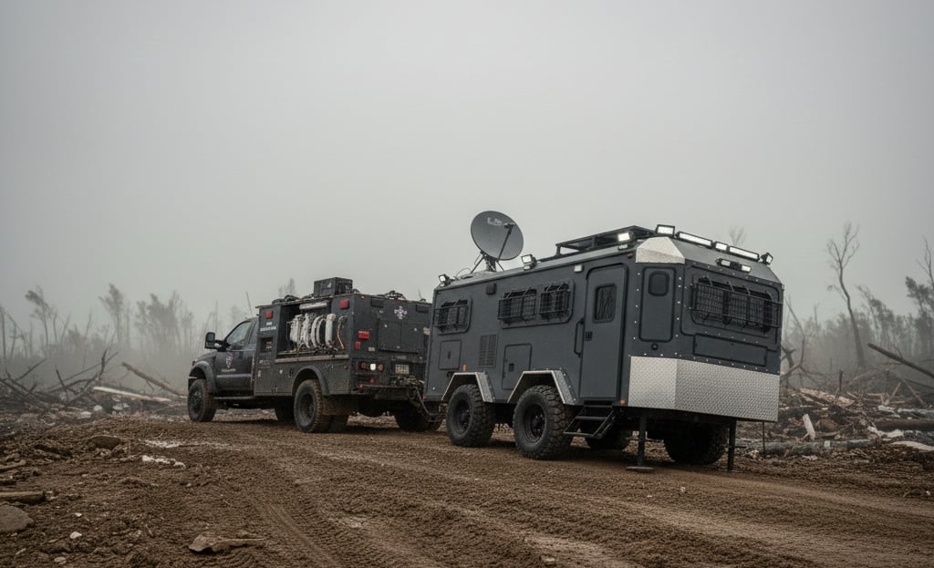  Lightweight disaster relief trailer designed for safe towing and stability