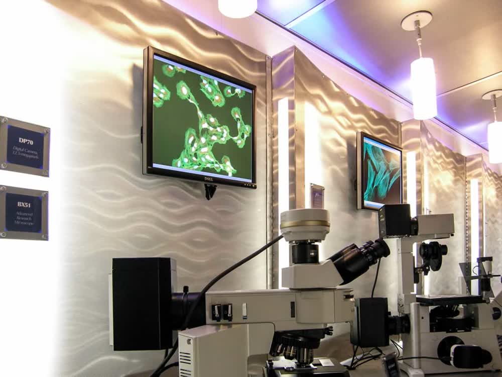 olympus microscope mobile medical trailer