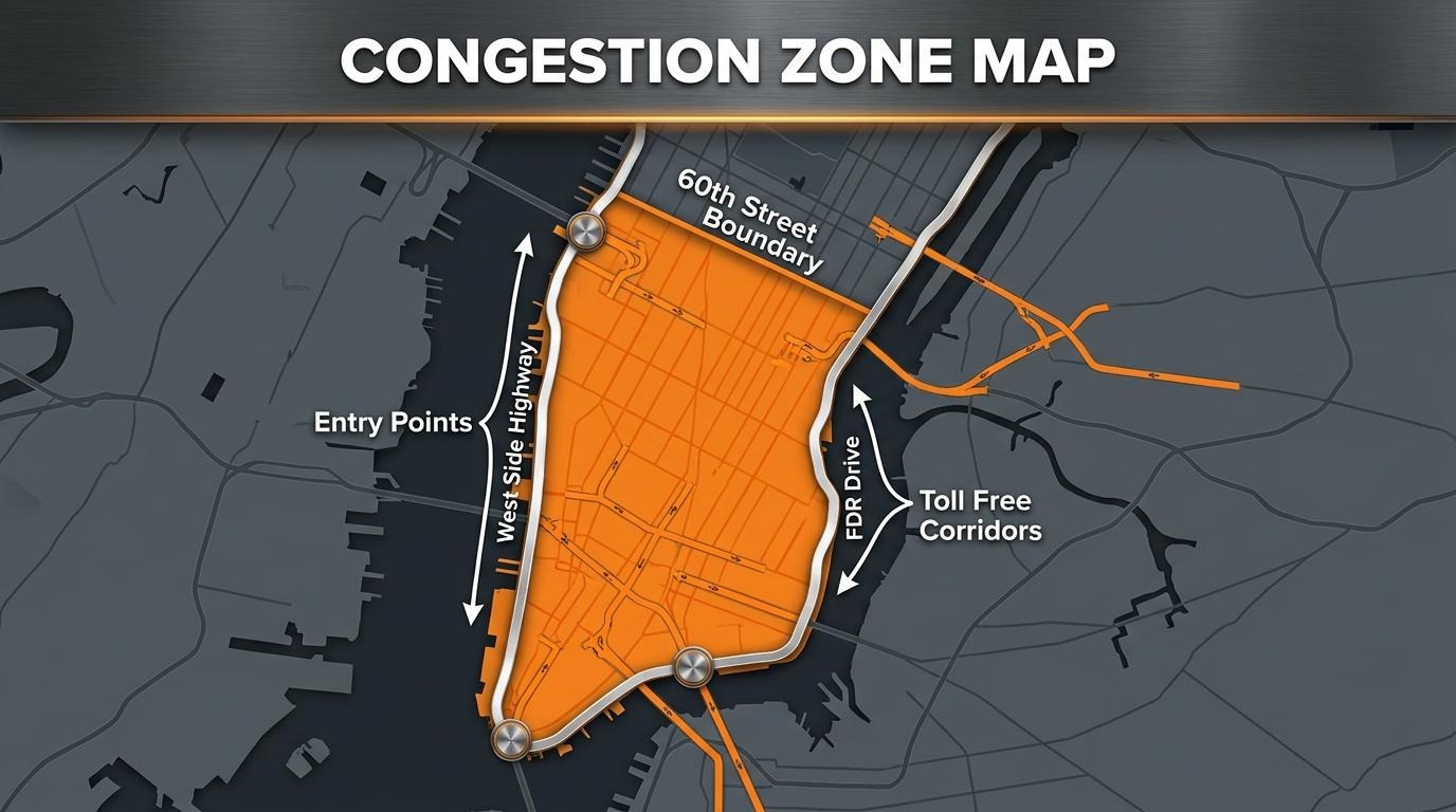 infographic of Congestion zone map