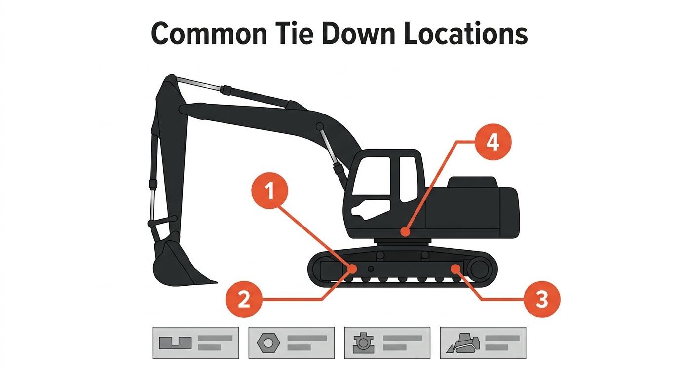 infographic of common tie down locations